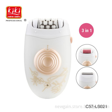 Ladie's Hair Remover.Rechargeable 3 in 1 interchangeable shaver, epilator and callous remover